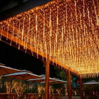 Guirlande lumineuse LED tubulaire effet pluie de météores, 20 ensembles connectables, étanche IP65 pour extérieur, multicolore, décorations de Noël et du Nouvel An