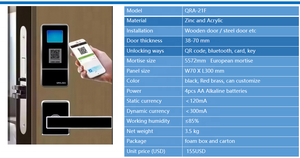 Europäisches Einsteckschloss mit QR-Code aus Zinklegierung, Smart Lock mit Fernsteuerung, QR-Code für den Benutzer - Product Image 6