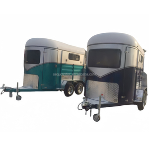 새로운 트렌드 완전 잠금 식 말 트레일러 2 비 부식성 바닥이있는 말 플로트 2HSL 2HAL - Product Image 1