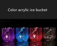 Seau à glace en plastique acrylique coloré de haute qualité pour Bar, fête, diamant, Led, luxe, clignotant, vin, Vodka, whisky, Champagne