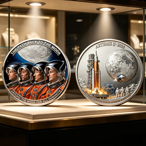 Pièce commémorative de la descente sur la Lune de l'<span class=keywords><strong>Apollo</strong></span> 11, astronaute, objet de collection spatial, plaqué argent, souvenir, cadeau - Product Image 4