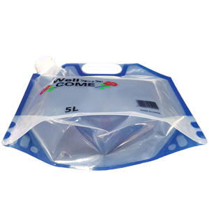 Bolsa de Água Dobrável de Plástico Transparente Azul de 5L Personalizada, Recipiente Portátil para Líquidos e Sucos para Esportes ao Ar Livre e Ciclismo - Product Image 6