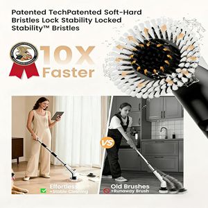 <span class=keywords><strong>Brosse</strong></span> <span class=keywords><strong>de</strong></span> <span class=keywords><strong>nettoyage</strong></span> <span class=keywords><strong>électrique</strong></span> avec 4 têtes <span class=keywords><strong>de</strong></span> <span class=keywords><strong>brosse</strong></span>, manche long extensible, construction en plastique, sans fil, rechargeable, <span class=keywords><strong>pour</strong></span> usage domestique et <span class=keywords><strong>salle</strong></span> <span class=keywords><strong>de</strong></span> <span class=keywords><strong>bain</strong></span> - Product Image 3