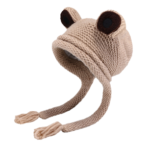 Chapeaux de <span class=keywords><strong>grenouille</strong></span> pour adultes <span class=keywords><strong>Bonnet</strong></span> mignon <span class=keywords><strong>Crochet</strong></span> <span class=keywords><strong>Bonnet</strong></span> tricoté Big Eye Frog Winter Ear Warmer Protective Beanie Hats With Fleece Lined - Product Image 5