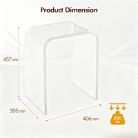Table d'appoint en acrylique transparent sur mesure en forme de U, table d'appoint moderne transparente pour canapé, table de chevet pour salon, meubles de maison