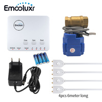 Kit Inteligente de Detección de Fugas de Agua con Válvula de Cierre Automático, Cable de Detección de 6 Metros, Batería y Fuente de Alimentación de 5V, Protección Contra Inundaciones y Desbordamientos