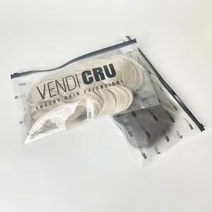 OEM individuelles Logo Perücke und Bündel Plastiktüte durchsichtige PVC-Lange Perücke Taschen Haarverlängerung Verpackungsbeutel mit Reißverschluss