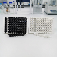 Paquet individuel stérile gamma à haute reliure jetable à fond plat blanc et noir 96 plaques Elisa détachables bien