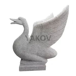 100% 手工雕刻定制尺寸户外传统天鹅雕像石雕
