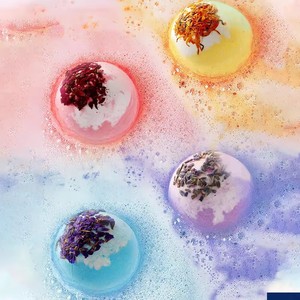 Explosion de stock : Boule de sel de <span class=keywords><strong>bain</strong></span> moussante aux fleurs séchées 100g, huile essentielle, forme de boule, service OEM, MSDS, bonbon effervescent - Product Image 5