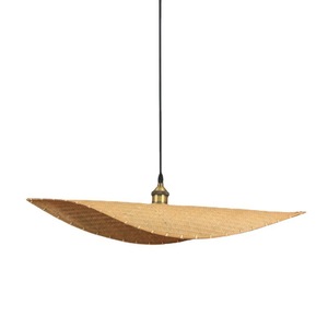 Bamboo Woven Pendant <b>Light</b> Oval Shape E27 LED Chandelier For Tea Room <b>Dining</b> Room Bedroom Lighting - Product Image 3
