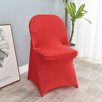 Housses de chaise de salle à manger extensibles en Spandex et Polyester, ajustées, pliables, à devant plat, amovibles et lavables pour banquets et événements