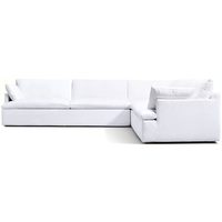 Ensemble de canapés de luxe pour salon, design moderne en forme de L, canapé sectionnel avec coussins moelleux, structure en bois massif pour hôtel, villa, maison