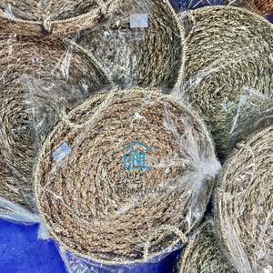 Plateau de service rond en jonc de mer de style basique contemporain, panier artisanal pour un usage quotidien et la décoration, vente en gros OEM ODM - Product Image 1