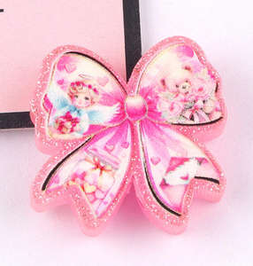 Abalorios de Acrílico con Purpurina en Forma de Lazo, Planos, de Colores Mezclados, de 20-35 mm, con Orificio Plano, Forma Irregular, para Manualidades, Bolígrafos - Product Image 6