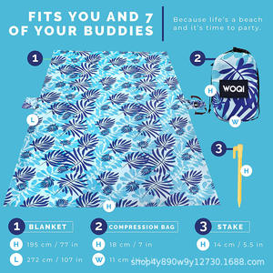 Manta de Playa Extra Grande Woqi, 107x77, Impermeable, Resistente a la Arena, con Bolsillo Oculto para Objetos de Valor - Product Image 5