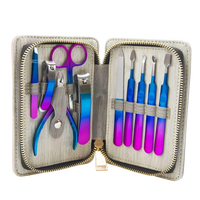 Ensemble de coupe-ongles luxueux en acier inoxydable coloré de 15 pièces, ensemble de manucure professionnel, kit de voyage, kit d'extension d'ongles, durable