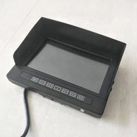 Monitor impermeable de 7 pulgadas, botón táctil, 3 canales de entrada, carcasa de aluminio, soporte en U con visera solar para maquinaria agrícola, vehículo