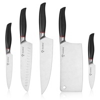 Ensemble de 3 couteaux de chef de cuisine à manche en ABS noir