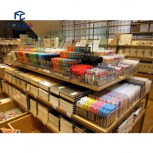 Estante de exhibición de madera de diseño moderno para muebles de tienda de papelería estante de biblioteca personalizado estantes de exhibición para librería - Product Image 2