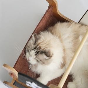 Lit pour chat en forme de bateau <span class=keywords><strong>pirate</strong></span>, chaise à bascule pour animaux de compagnie, meubles en bois durables pour chatons, résistant aux griffures, maison pour chat, nid de sommeil et de jeu - Product Image 6