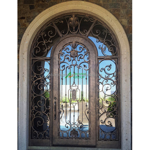Puerta <span class=keywords><strong>de</strong></span> <span class=keywords><strong>entrada</strong></span> <span class=keywords><strong>de</strong></span> hierro principal eléctrica personalizada, puerta <span class=keywords><strong>de</strong></span> diseño <span class=keywords><strong>de</strong></span> Villa, puerta principal individual, precio - Product Image 2