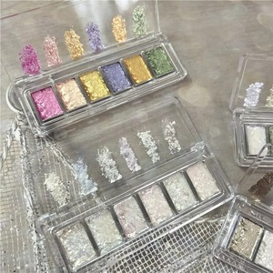 Poudre de plâtre aquarelle solide 6 couleurs en boîte carrée, paillettes Aurora pour ongles, pour la décoration professionnelle des ongles, pigment lumineux - Product Image 2