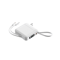 Batterie externe portable innovante avec prise secteur 10000mAh 20000mAh PD22.5W 20W, chargeur rapide sans fil, câble, batterie Li-Polymère, technologie GaN