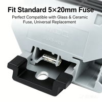 Bloc de bornes de fusibles de type rail DIN UK5 HES1 UK5RD 4 mm² gris ignifuge, connecteur de fusibles électriques