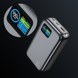 แบตสำรองขายส่งคุณภาพสูง ความจุเยอะ รองรับ OEM PD 65W ชาร์จเร็ว หน้าจอ TFT แบตสำรอง <span class=keywords><strong>Proda</strong></span> 20000mah - Product Image 3