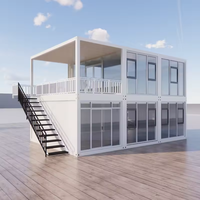 FMX Maison en conteneur de 4 chambres à coucher Maison fourgonnette portable préfabriquée en acier avec design chinois Meilleur prix sur le marché