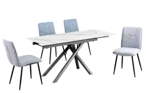 Mesa de jantar de marmore retangular branco com pernas douradas, conjunto de mesa de jantar com design de luxo nórdico, preço de fábrica