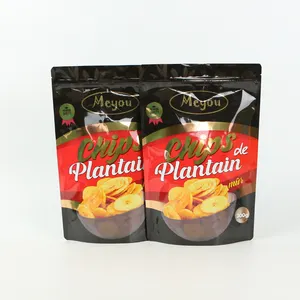 Fornecedor da China sacos de embalagem de chips de banana e batatas fritas com logotipo personalizado ziplock folha de alumínio resselável