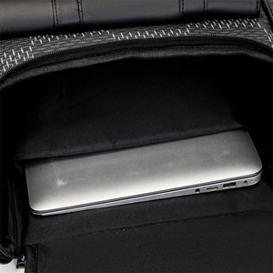 Large Capacity PU <strong>Backpack</strong> Polyester Lining Durable Portable Zipper Closure Waterproof <strong>Laptop</strong> Carrying - Product Image 5
