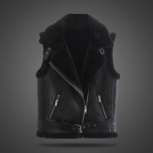 Gilet pour femme en cuir durable et doux, vêtements décontractés, vente en gros de gilets pour femme, OEM, nouveau design, gilet pour femme à la mode doublé de velours - Product Image 3