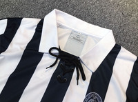 Polo à manches longues personnalisé maillot d'arbitre de football impression par sublimation noir blanc rayé maillots de football