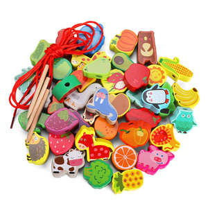 Nouveau design, animaux en bois et blocs de fruits, grosses perles, <span class=keywords><strong>jeu</strong></span> de filage, pour les enfants de 13 à 24 mois et de 5 à 7 ans, unisexe - Product Image 5
