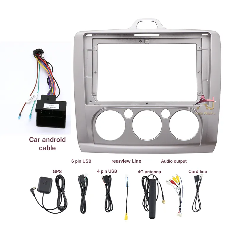 AJ-FM untuk 1999-2009 Ford Focus Manual AC 9 Inci Mp3 Android Pemutar Dvd Radio Unit Kepala Stereo Speaker Panel Bingkai Radio Mobil