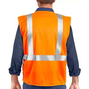 Áo khoác phản quang nhẹ, an toàn, lớp 2, dành cho công nhân xây dựng, áo phản quang màu cam, có thể tùy chỉnh logo - Product Image 4