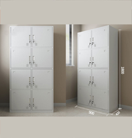Casier métallique de haute qualité pour employés, armoire de vestiaire de gym avec compartiments, miroir et design moderne pour usage extérieur et scolaire