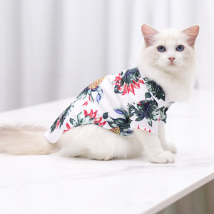 Vêtements d'été frais en polyester pour petits chiens, imprimé ananas plage bord de mer, style hawaïen, gilet pour chiot <span class=keywords><strong>Yorkshire</strong></span> Terrier - Product Image 3