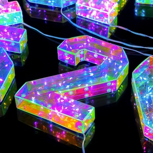 25CM Holographique DIY 3D Magique Lumineux LED Lettre Numéro pour Noël Anniversaire Festif Décoratif Autre Partie Fournisseur - Product Image 4
