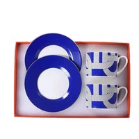 Ensemble de 4 tasses et soucoupes en céramique de style circuit de course, luxe léger et simple, pour le thé de l'après-midi à la maison