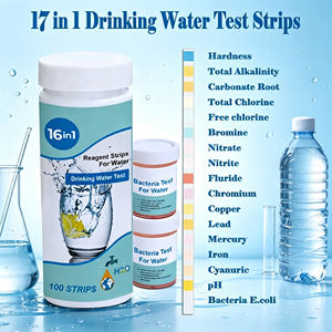 Bandes de test de la qualité de l'eau améliorées avec 17 paramètres |   Test de dureté, pH, chlore et 2 <span class=keywords><strong>tests</strong></span> de bactéries (E. coli) en 30 secondes - Product Image 4