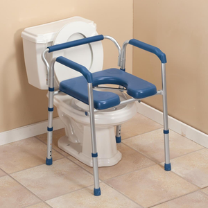 Ba887 Trọng Lượng Nhẹ Nhôm <span class=keywords><strong>Commode</strong></span> Ghế Có Thể Gập Lại Đầu Giường Tắm Nhà Vệ Sinh Ghế 4 Trong 1 Y Tế Thiết Bị An Toàn Cho Phòng Tắm - Product Image 3