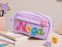 YHY Organisateur portable rectangulaire en velours côtelé avec fermeture éclair, grande capacité, élégant et minimaliste pour bijoux