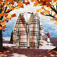Veste décontractée pour homme d'automne, vêtement de rue tendance, motif imprimé de lettres, fermeture éclair, traitement collé