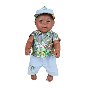 2021 Nieuwe Aankomen 19 Inch Silicone Baby Doll Zwarte Poppen Afro-amerikaanse Mode Kleding