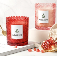 Lilin Aroma Cangkir Kaca Berhias Renda Ramah Lingkungan Lilin Kedelai Alami Aroma Rumah Suvenir Pernikahan Grosir
