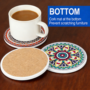 Sous-verres en céramique avec logo personnalisé, tapis isolants en marbre pour boissons, sous-verres pour bar, bière, café et décoration intérieure - Product Image 3